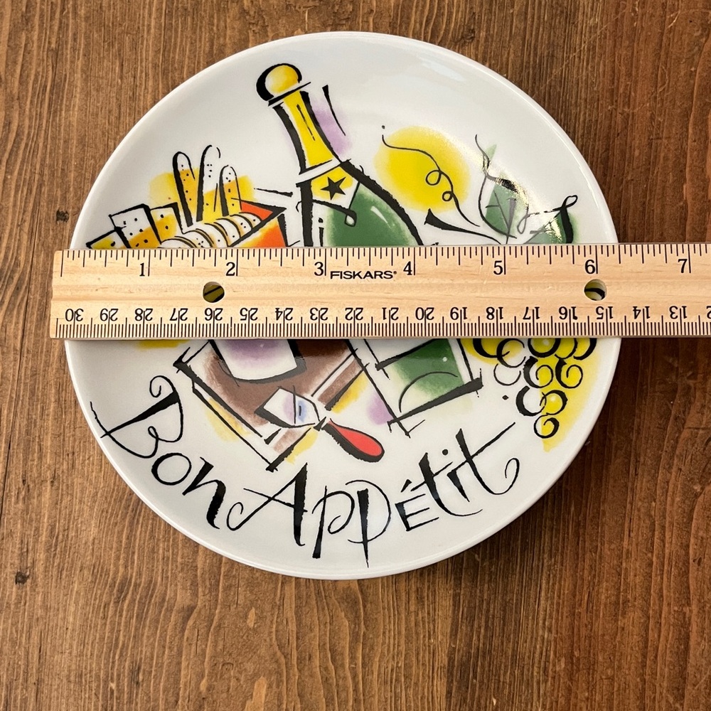 Colorful Bon Appétit Ceramic Plates Set of 4 - Picture 5 of 5